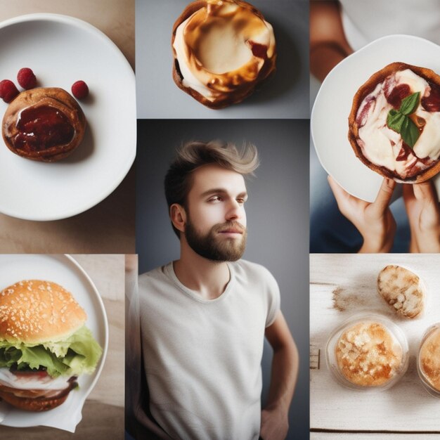 A split image: On one side, a person looking concerned while putting food in a microwave, and on the other side, the same person smiling while enjoying the same food prepared in the microwave, symbolizing the debunking of myths.