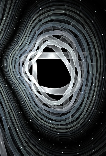 A diagram illustrating how massive objects warp spacetime, visualized as a grid, and showing gravitational waves propagating outwards from a binary black hole system.