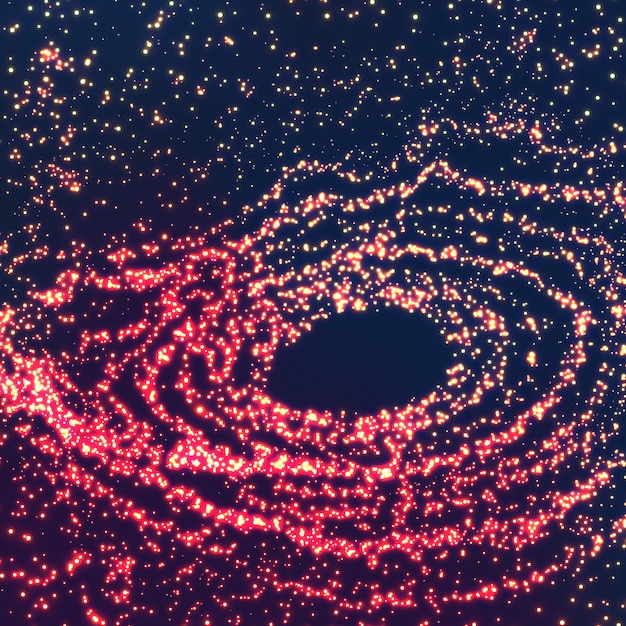 A visualization of a binary neutron star system merging, with gravitational waves depicted as ripples spreading out from the collision.