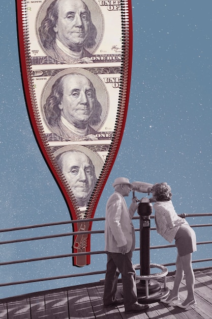 A collage image showing the introduction of the Real currency with historical figures and key moments of the economic plan.