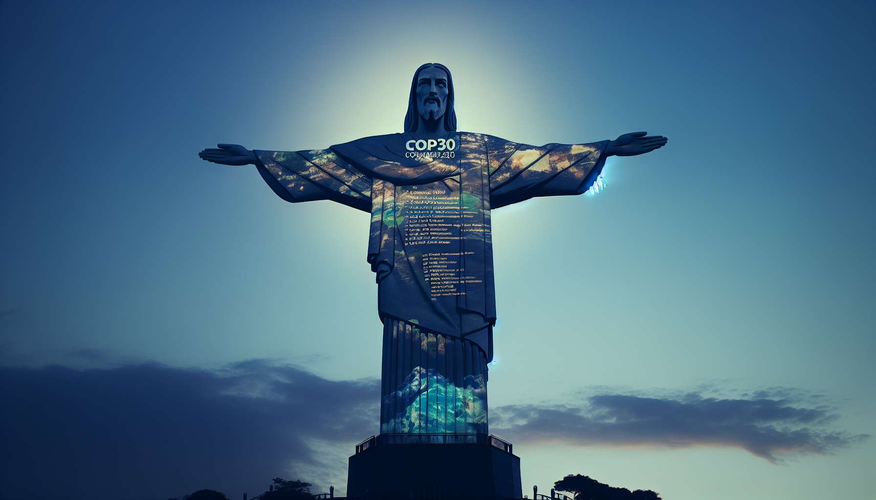Cristo Redentor recebe projeções em contagem regressiva para a COP30