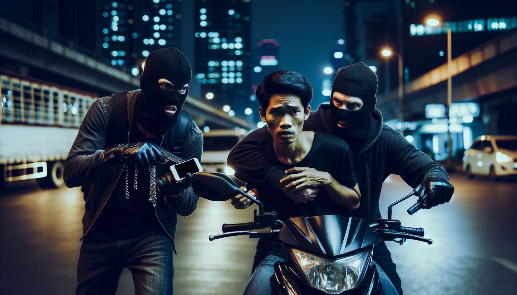 Bandidos Assaltam Homem e Levam Moto e Celular