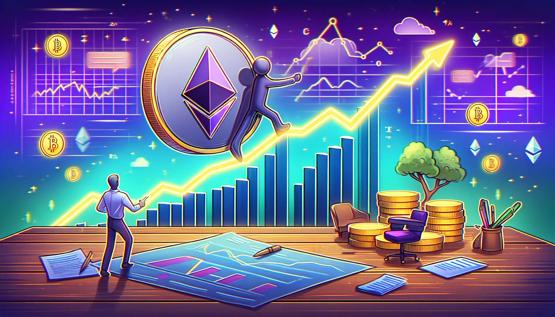 Ethereum valoriza 15% em 24 horas