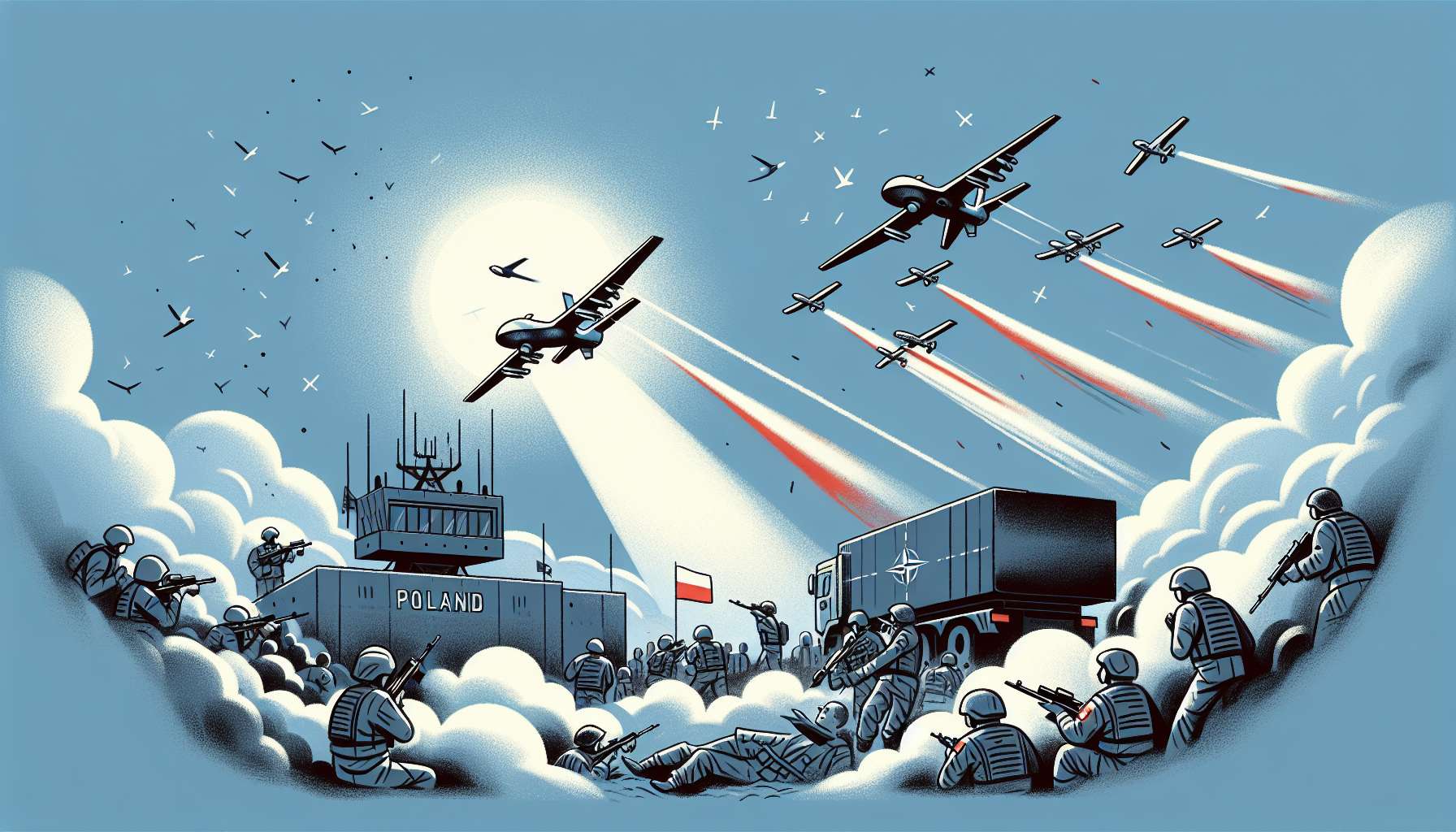 Polônia abate drones em seu espaço aéreo; Otan é acionada após ataque russo